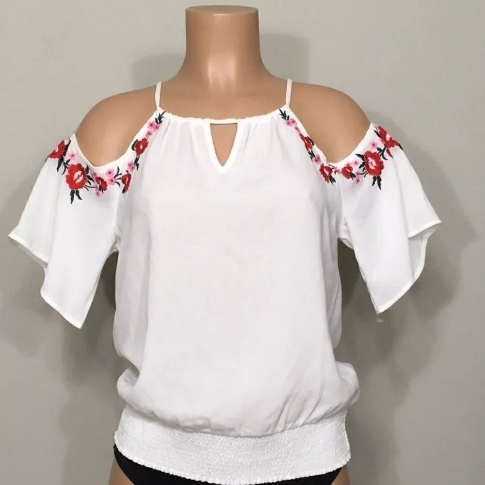 White embroidered blouse. NWOT 